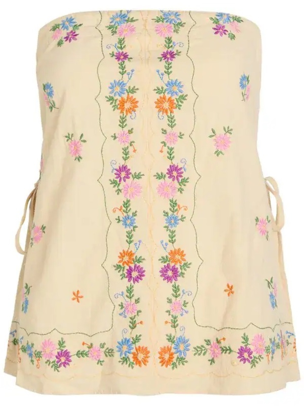 Free People Floral-Embroidered Cotton Top